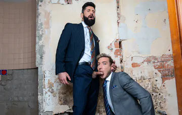 Guys in suits having gay sex