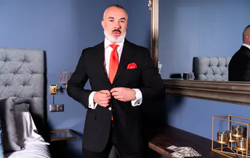 Handsome guy getting old cock