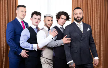 Porn stars having a fivesome