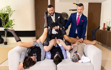 Porn stars having a fivesome