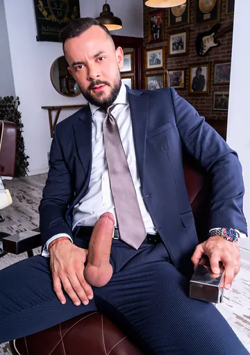 Men having sex in the barber shop