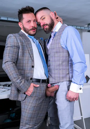 Men in grey suits fucking