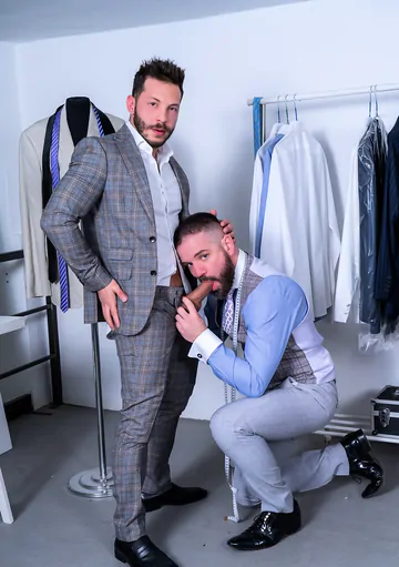 Men in grey suits fucking