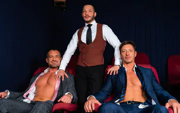 Threesome fucking in the cinema