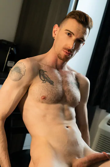 Hot guy with a shaved cock