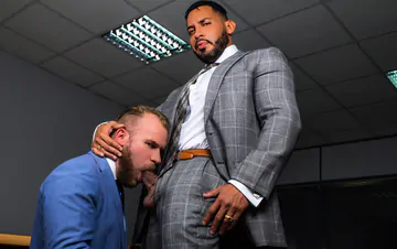 Men in an office fucking