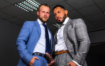 Men in an office fucking