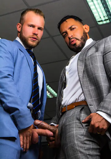 Men in an office fucking