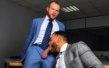 Men in an office fucking