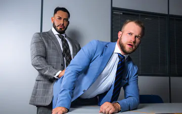 Men in an office fucking