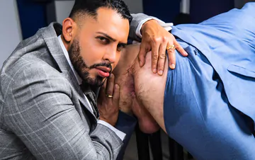 Men in an office fucking