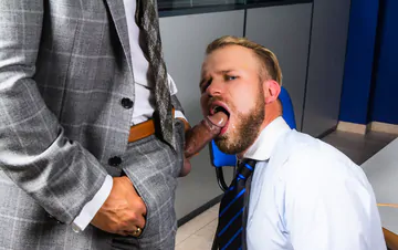 Men in an office fucking