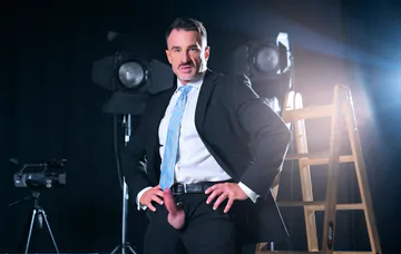 Men in a TV studio fucking