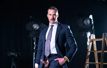 Men in a TV studio fucking