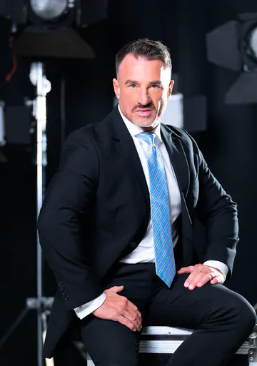 Men in a TV studio fucking