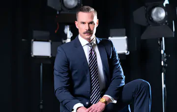 Men in a TV studio fucking