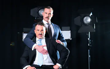 Men in a TV studio fucking