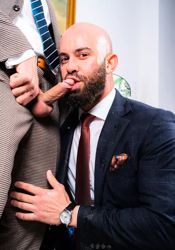 Two guys in suits fucking