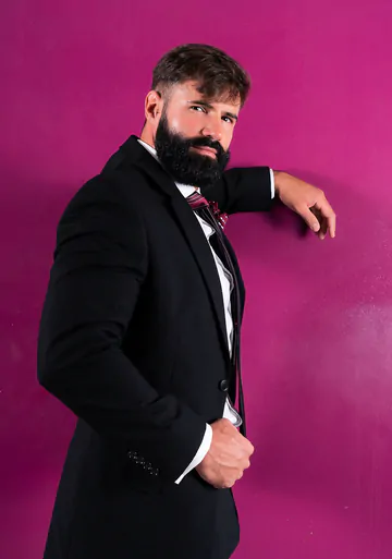 Clothed men fucking in a hottub