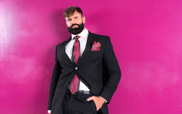 Clothed men fucking in a hottub