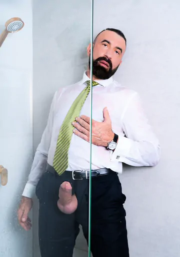 Bearded guys in suits fucking