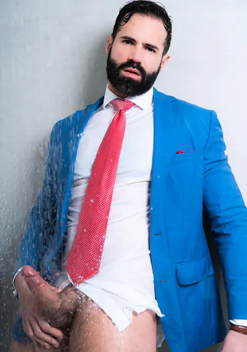Bearded guys in suits fucking