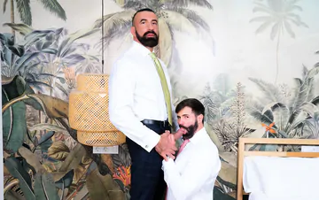 Bearded guys in suits fucking
