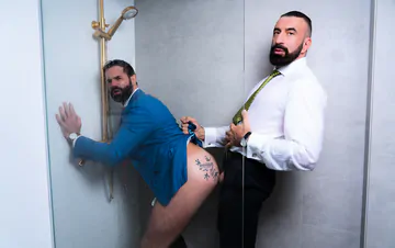 Bearded guys in suits fucking