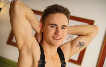 Fit boy jerking off his cock