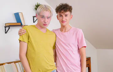 Blonde guy getting big cock