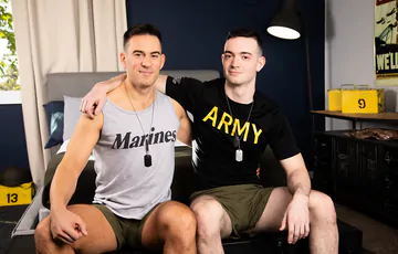 Two guys fucking in the barracks