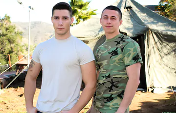 Stud with a dildo in his ass