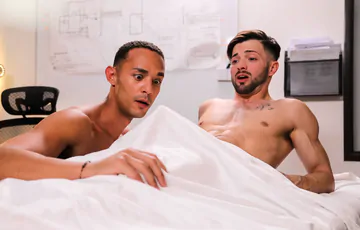 Horny guys having bareback sex