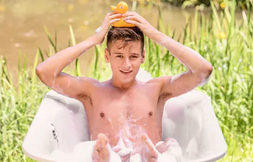 Nude Belami boys in the garden