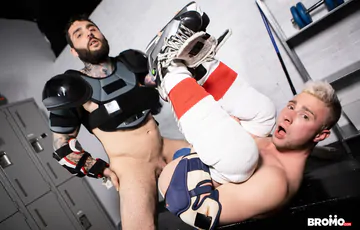 Men in sports gear having sex