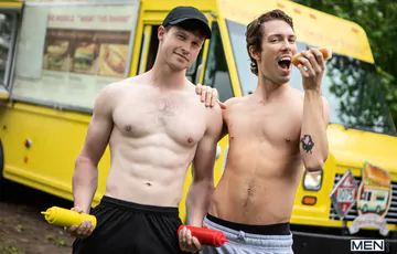 Hot dog sellers having sex