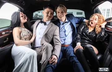 Big cock porn in a limousine