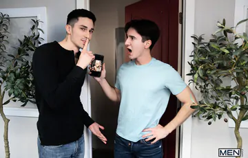 Two gays fucking on a sofa