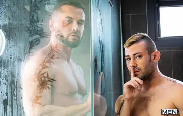 Handsome men having sex