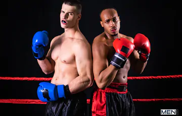 Boxing guys bareback fucking