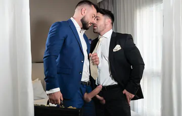 Business men bareback fucking