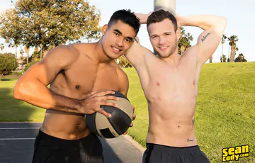 Asian hottie fucking a white stud