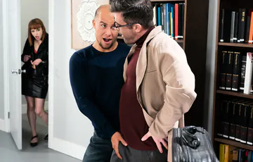 Two men and a woman boning