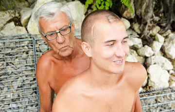 Young guy fucking old asshole