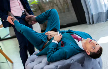 Well dressed guys having sex