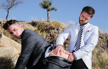 Guys sucking and fucking outdoors