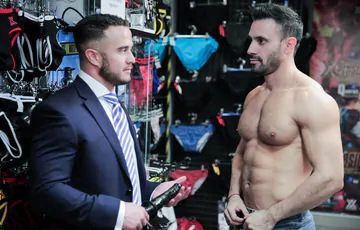 Guys in a sex shop fucking