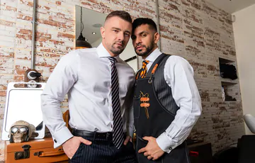 Man getting fucked in the barber shop