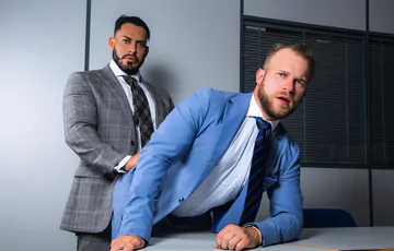 Men in an office fucking